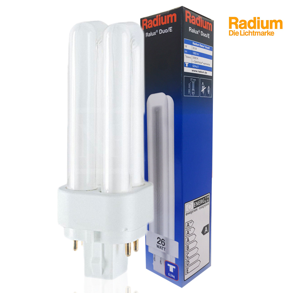 Ampoule fluocompacte Ralux Duo G24q-3 26W 3000K Radium