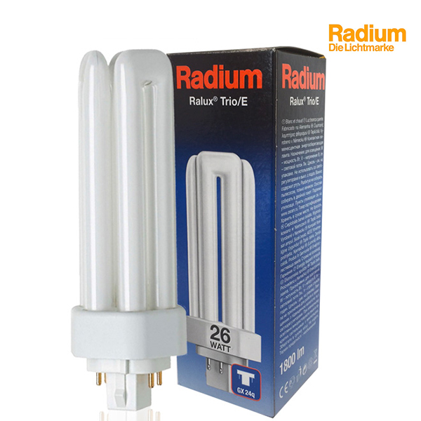 Ampoule fluocompacte Ralux Trio GX24q-3 26W 3000K Radium