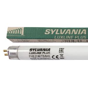 Pack de 5 Tubes fluorescents G5 T5 21W FHE Luxline Plus 4000K Sylvania