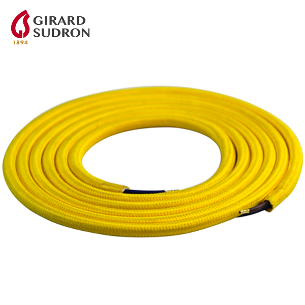 Câble textile rond jaune 200cm double isolation Girard Sudron
