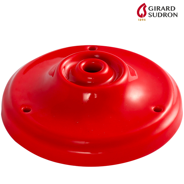 Rosace porcelaine sortie simple diamètre 105mm Rouge Girard Sudron
