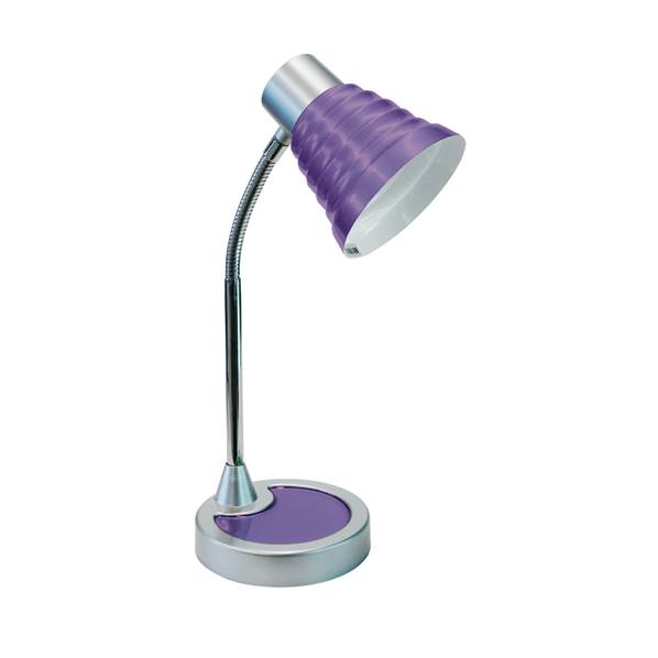 Lampe de bureau moderne en métal et PVC violet avec abat-jour ajustable - LEONARDO