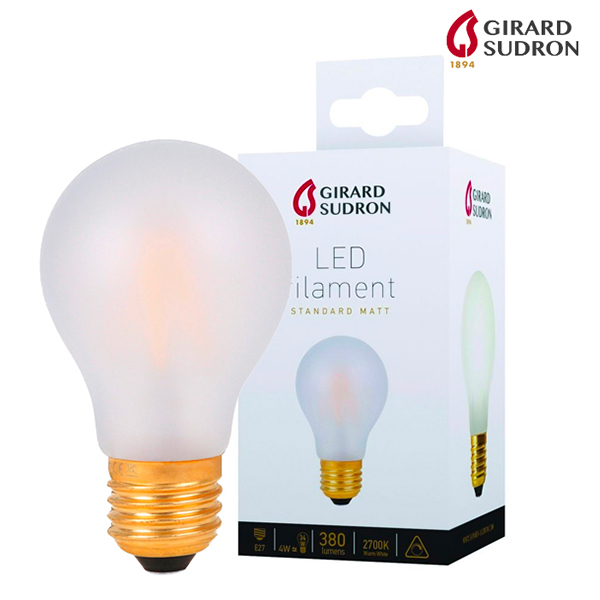 Ampoule LED à Filament E27 4W Standard Satinée mat Dimmable Girard Sudron