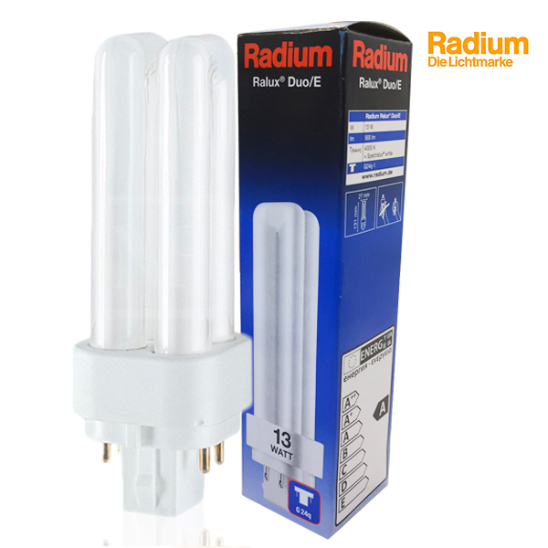 Ampoule fluocompacte Ralux Duo G24q-1 13W 4000K Radium