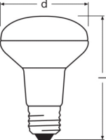 Ampoule LED Réflecteur D80 mm E27 5,9W 345 Lumens Dimmable Osram 