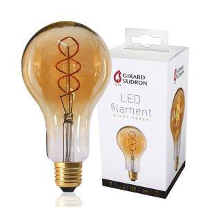 Ampoule LED Géante Filament TWISTED E27 4W Ambrée Dimmable Girard Sudron