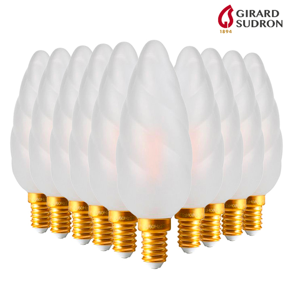 Pack de 10 Ampoules LED à Filament E14 4W Flamme Torsadée Géante Girard Sudron