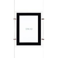 Porte Affiche  LED A3 Vertical  pour  vitrine - 4 AFFICHES