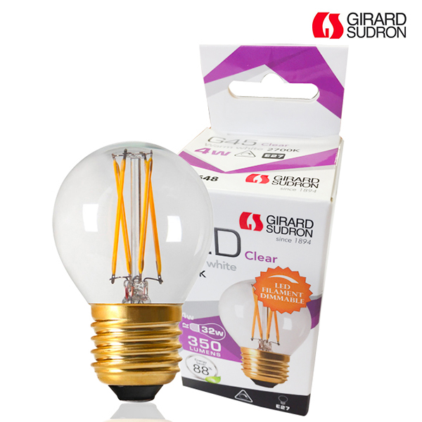 Ampoule LED à filament E27 4W 350lm Sphérique Claire Girard Sudron