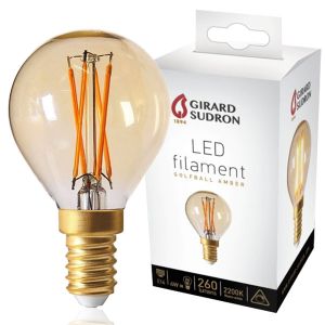 Ampoule LED à Filament E14 4W Sphérique Ambrée Dimmable Girard Sudron