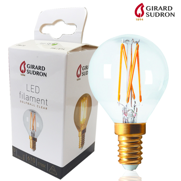 Ampoule LED à Filament E14 5W Sphérique Claire 2700K Girard Sudron