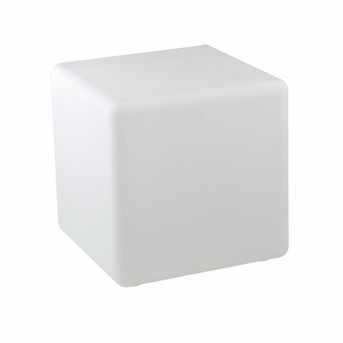 Lampe de jardin LED GECO RGB 4W IP65 50x50cm Portable Cube en Polyéthylène Blanc