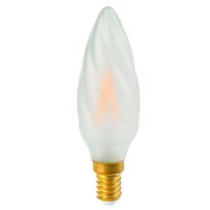 Ampoule LED à filament E14 2W flamme torsadée Satinée Girard Sudron