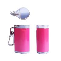 Pack de 5 Cendriers de poche ronds aluminium rose laqué avec mousqueton