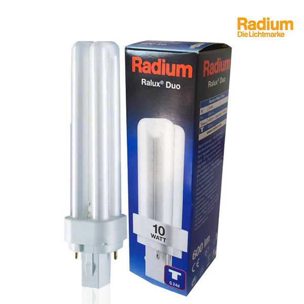Ampoule fluocompacte Ralux Duo G24d-1 10W 3000K Radium