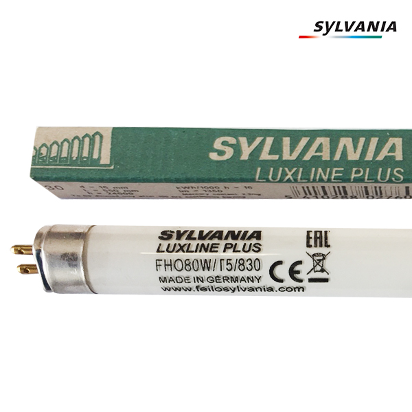 Pack de 5 Tubes fluorescents G5 T5 80W FHO Luxline Plus 3000K Sylvania