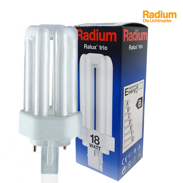 Ampoule fluocompacte Ralux Trio GX24d-2 18W 3000K Radium
