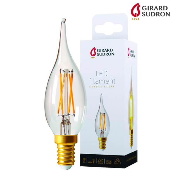 Ampoule LED à Filament E14 4W Flamme "Grand Siècle" Claire Dimmable Girard Sudron