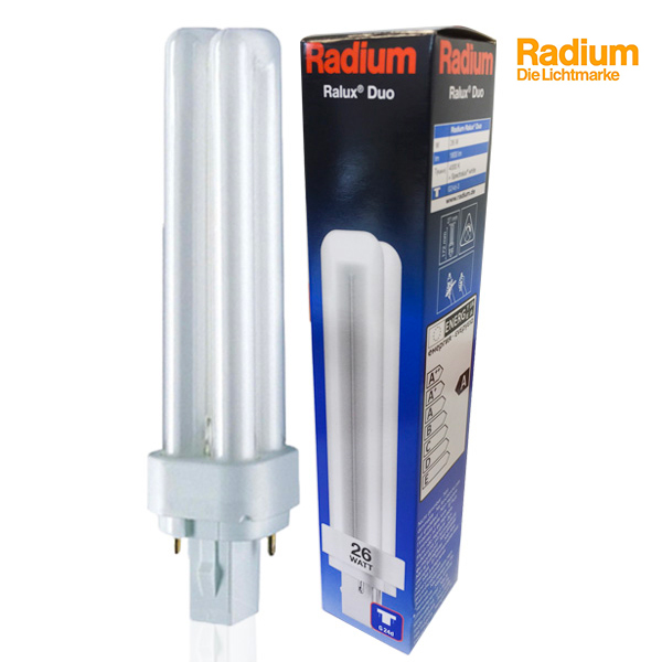 Ampoule fluocompacte Ralux Duo G24d-3 26W 4000K Radium
