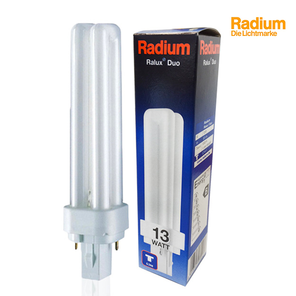 Ampoule fluocompacte Ralux Duo G24d-1 13W 6500K Radium