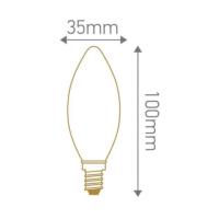 Pack de 10 Ampoules LED à filament flamme E14 5W 520 Lumens dimmable 2700K Claire Girard Sudron 