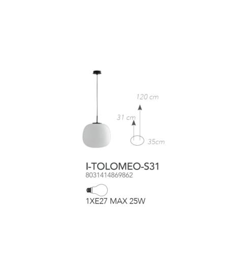 Luminaire suspension ovale avec structure en métal noir  - TOLOMEO