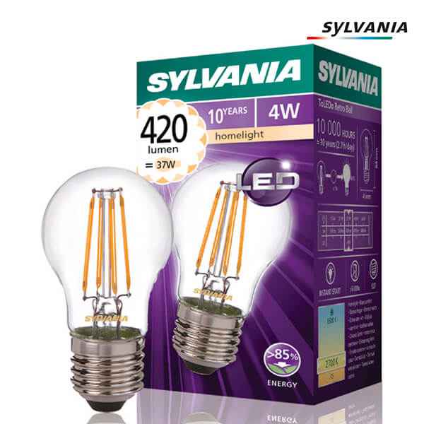 Ampoule LED à filament ToLEDo Retro E27 4W Sphérique Claire Sylvania 