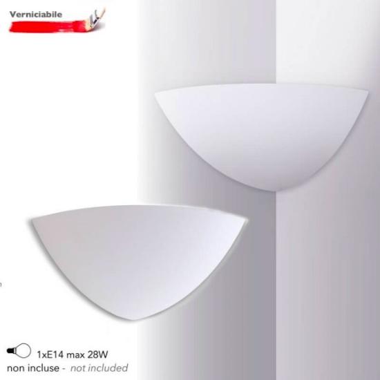 Applique d'angle SANTORINI avec Structure Plâtre Peint Blanc Personnalisable