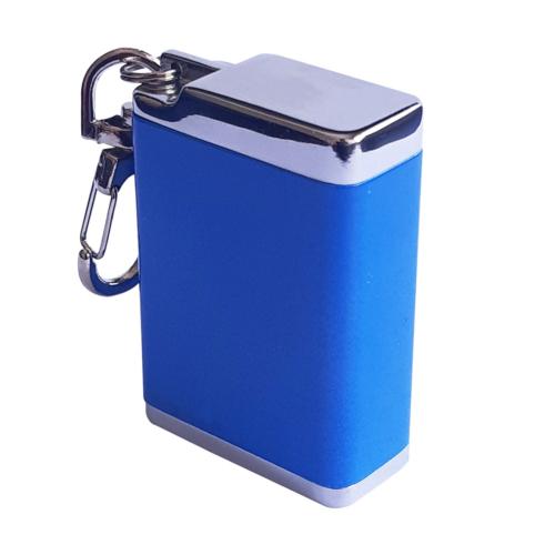 Pack de 5 Cendriers de poche rectangulaires aluminium bleu laqué avec mousqueton