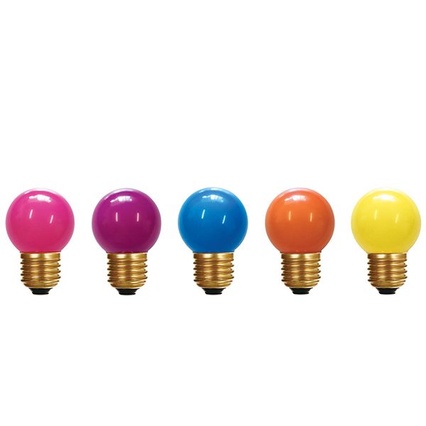 Pack 5 Ampoules LED E27 1W Sphériques Colorées "Pop" IP44 Girard Sudron