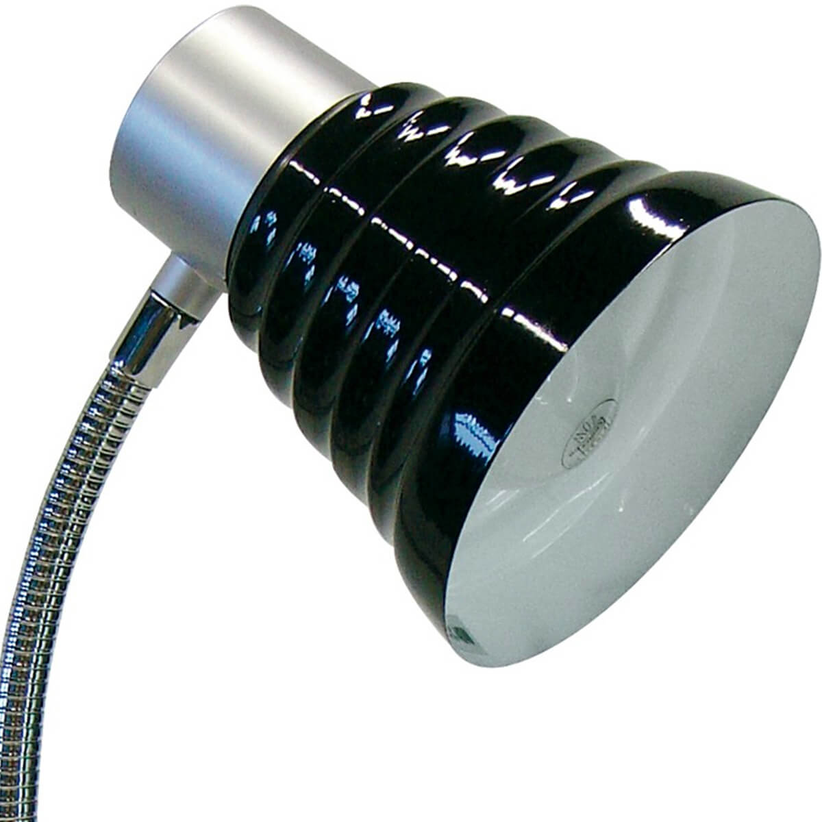 Lampe de bureau moderne en métal et PVC noir avec abat-jour ajustable - LEONARDO