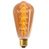 Ampoule Edison à filament en carbone "Sapin" 60W E27 Ambrée Ariane