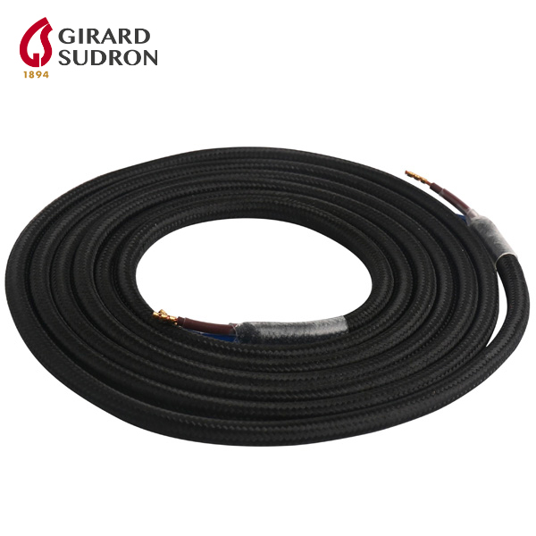 Câble textile rond noir 200cm double isolation Girard Sudron