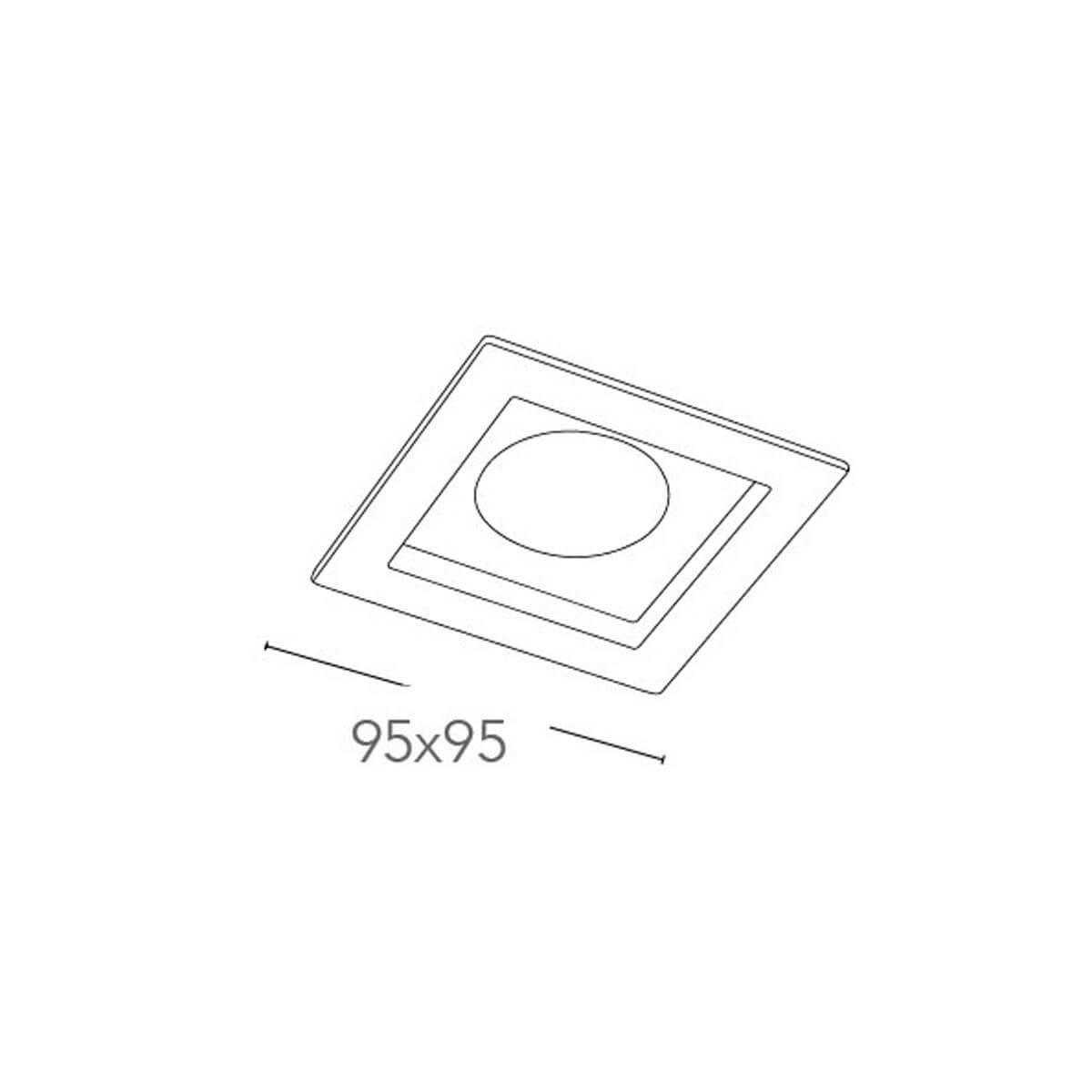 Spot encastré carré  avec structure en plâtre blanc personnalisable 45° - PHANTOM