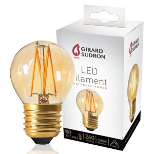 Ampoule LED à Filament E27 4W Sphérique Ambrée Dimmable Girard Sudron