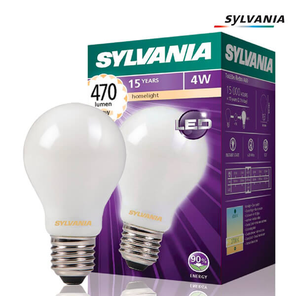 Ampoule LED à filament ToLEDo Retro E27 4W Standard 2700K Opale Sylvania
