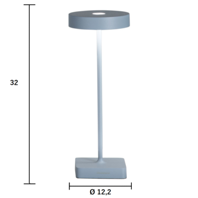 Lampe de table LED sans fil TAP 3W 3000K IP54 Bleu 