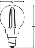 Ampoule LED à Filament Sphérique E14 2.8W 250 Lumen 2700K  Osram