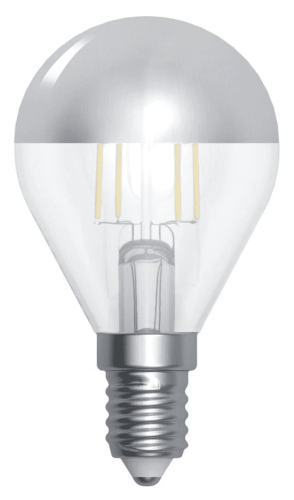 Ampoule à filament LED E14 4W Sphérique Calotte Argentée Dimmable Ariane 