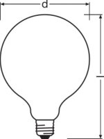 Ampoule LED à filaments Globe E27 D95mm 8,5W 1055 Lumens dimmable Dépolie 2700K Osram 