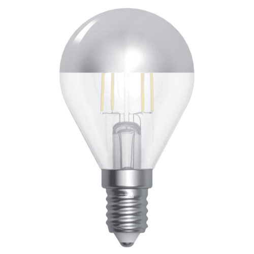 Ampoule à filament LED E14 4W Sphérique Calotte Argentée Dimmable Ariane 